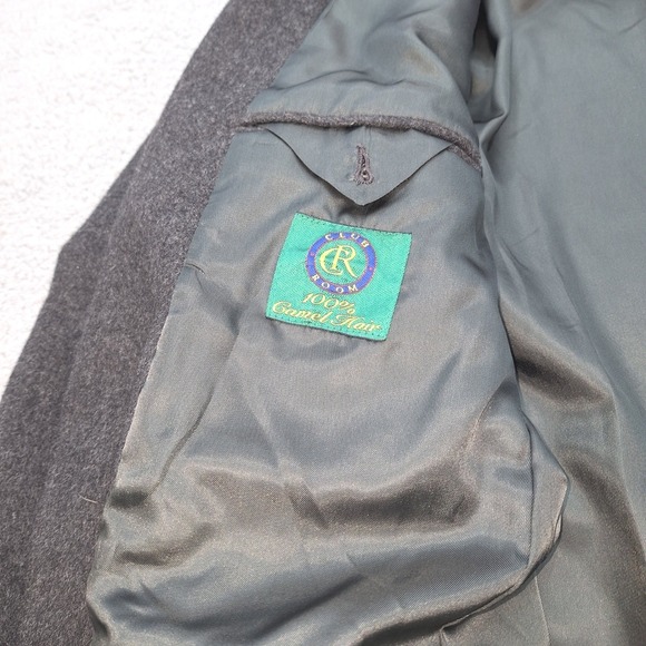 Vintage Macy's Club Room Blazer Mens 46L Gray 100% Camel Hair Blazer - Picture 4 of 10